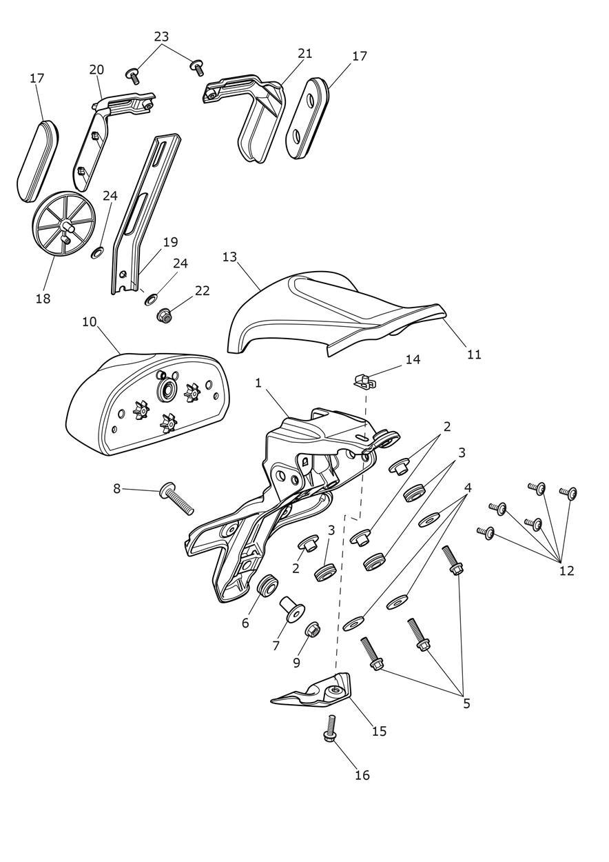 Rear Light Bonneville T120 Black & T120 Ace CA Market exploded diagram