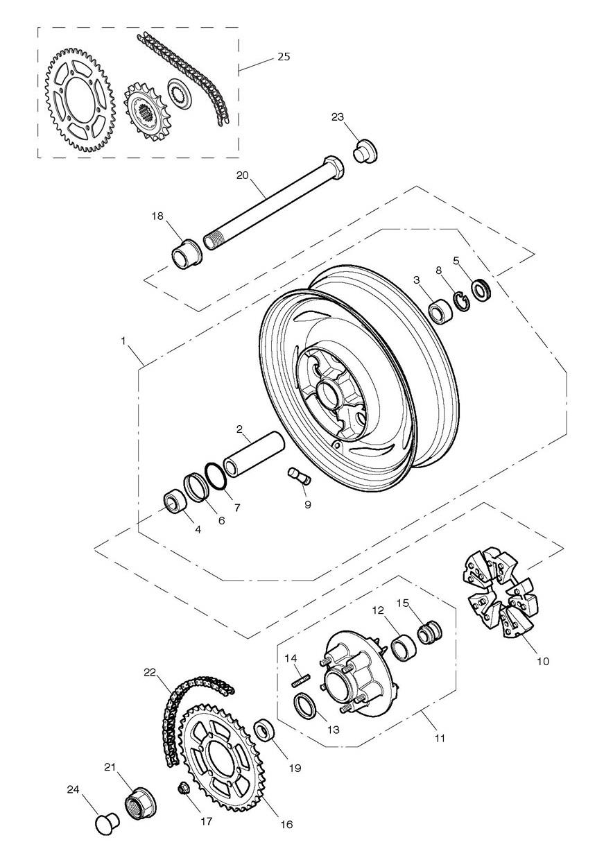 Rear Wheel/Final Drive exploded diagram