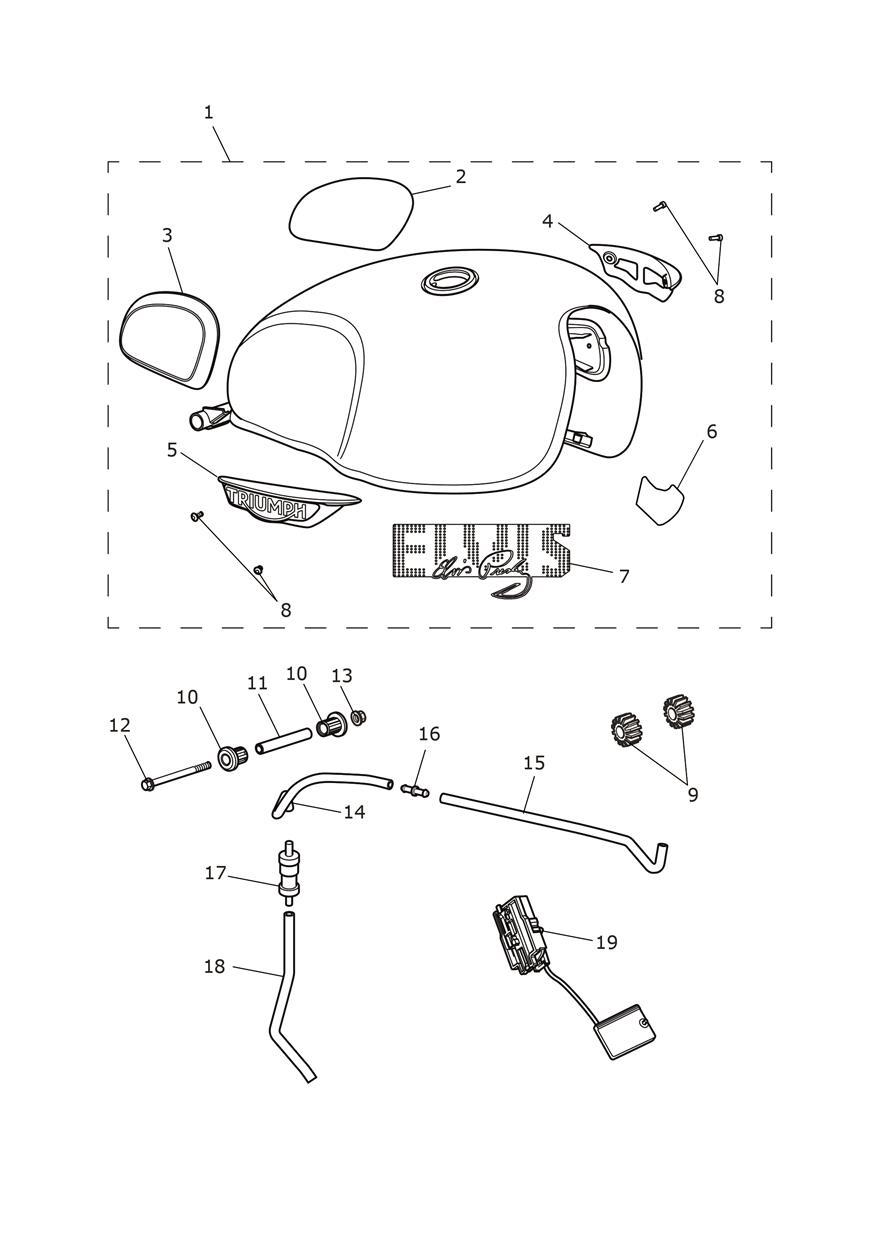 Fuel Tank - T120 Elvis Edition exploded diagram