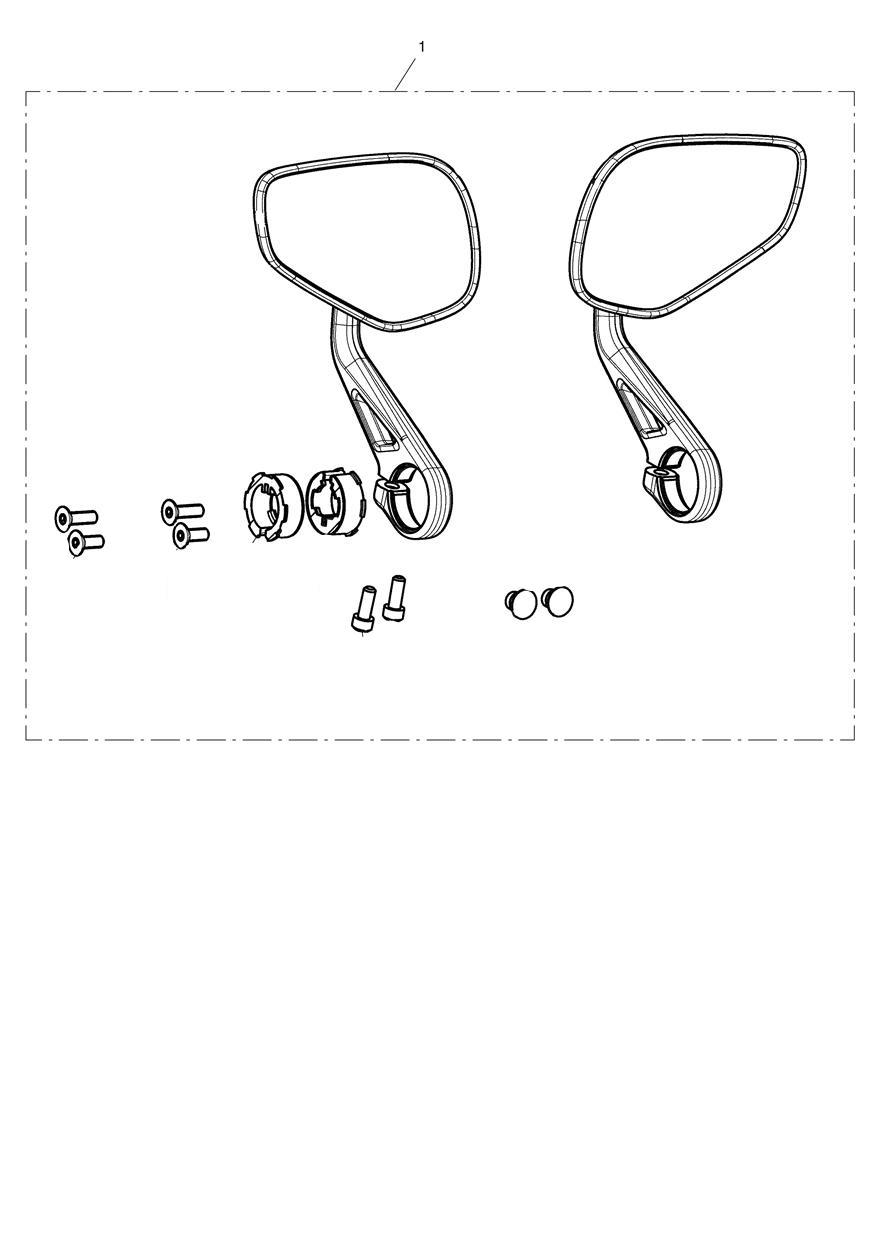 Sports Mirror, Bar End Kit exploded diagram