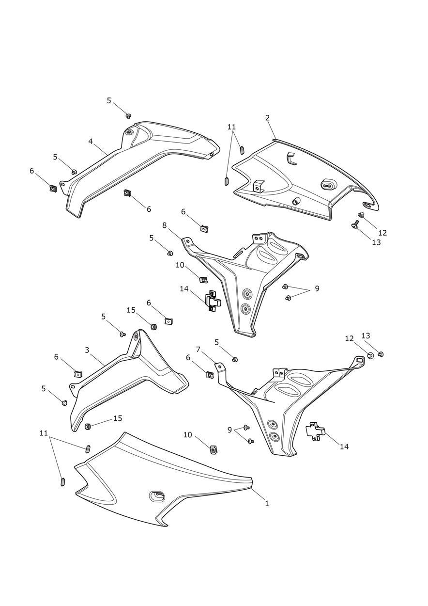 Side Fairings exploded diagram