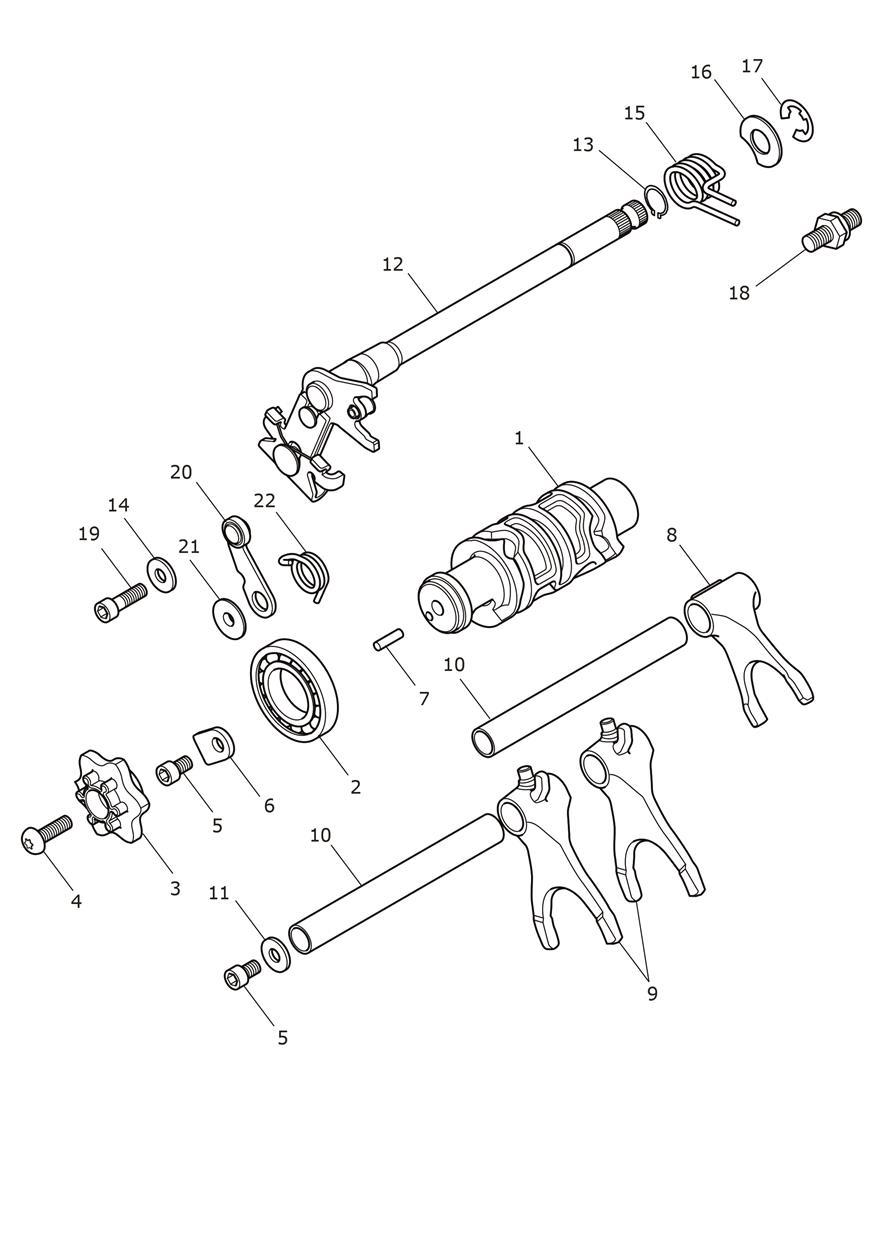 Gear Selector exploded diagram