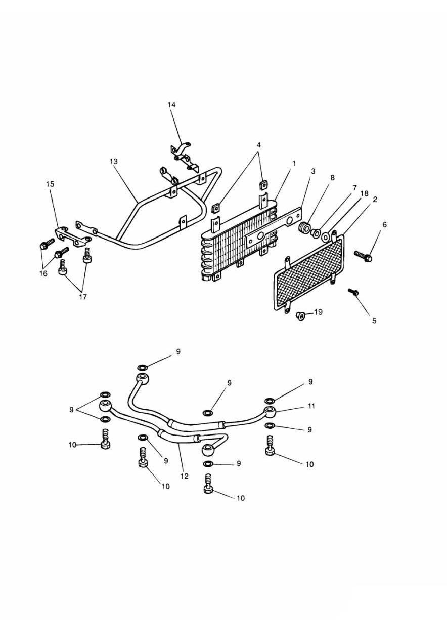 Oil Cooler 3 Cylinder exploded diagram