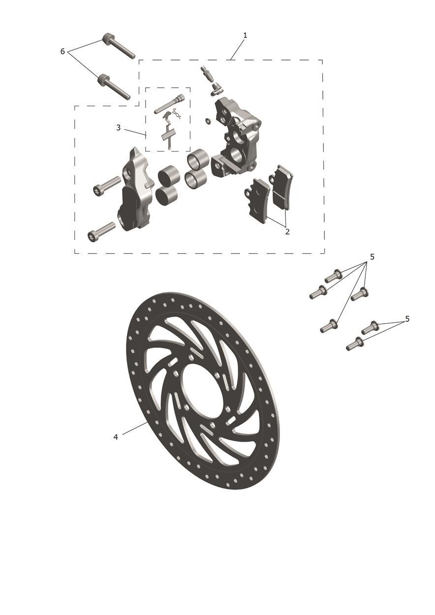 Front Caliper & Disc exploded diagram