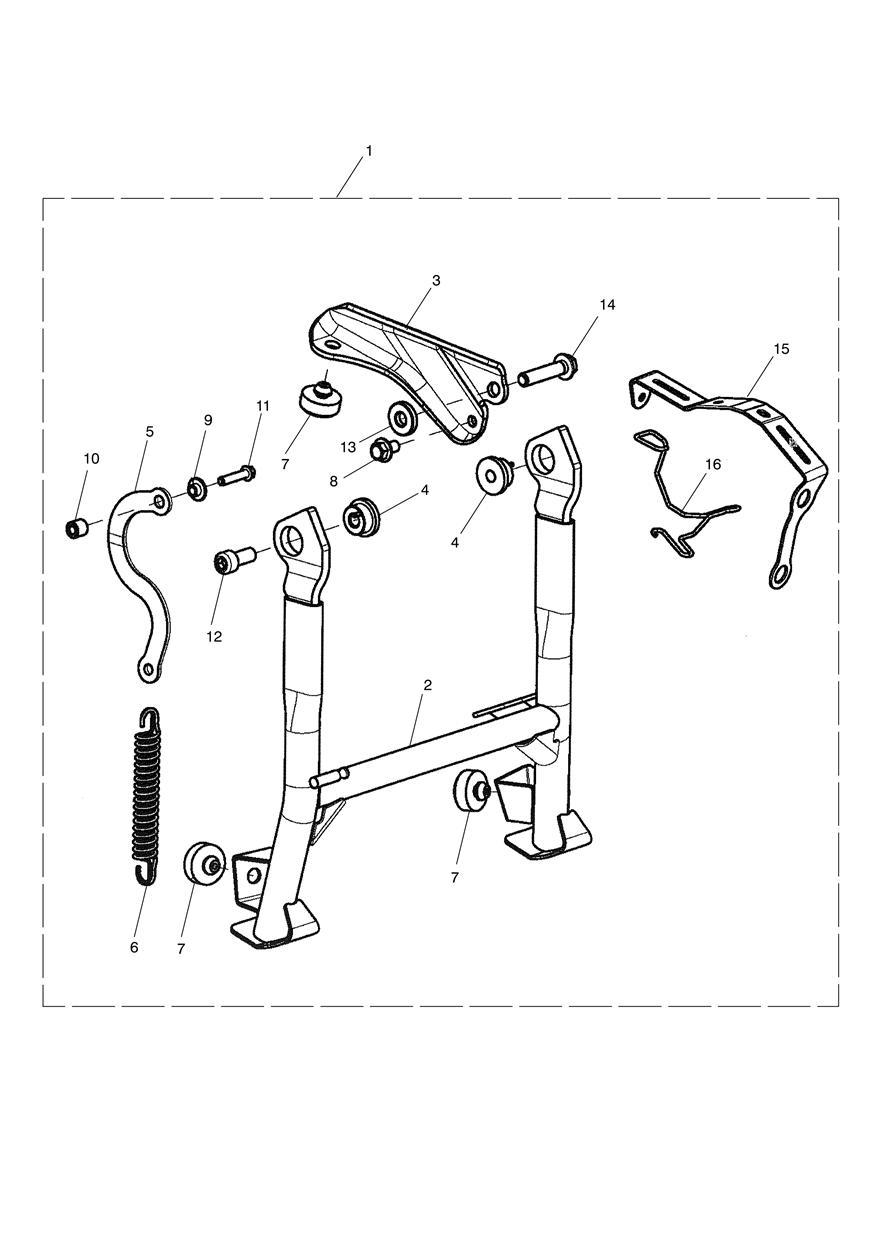 Centrestand Kit, Evap exploded diagram