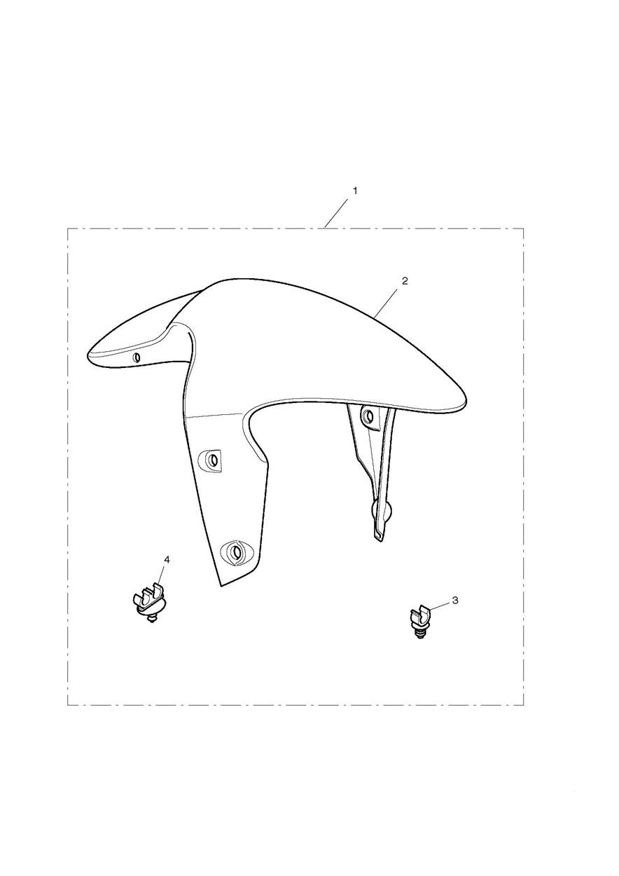 Front Mudguard Kit, Carbon Fibre exploded diagram