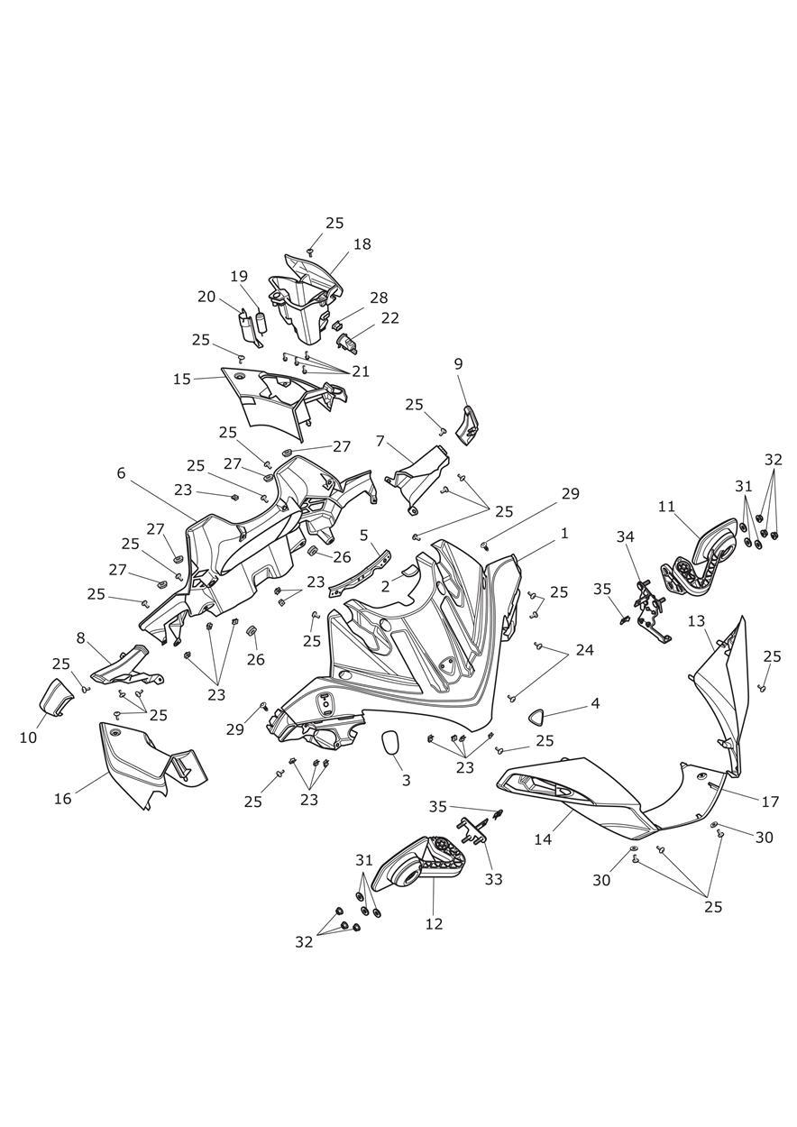 Cockpit Panels & Mirrors exploded diagram