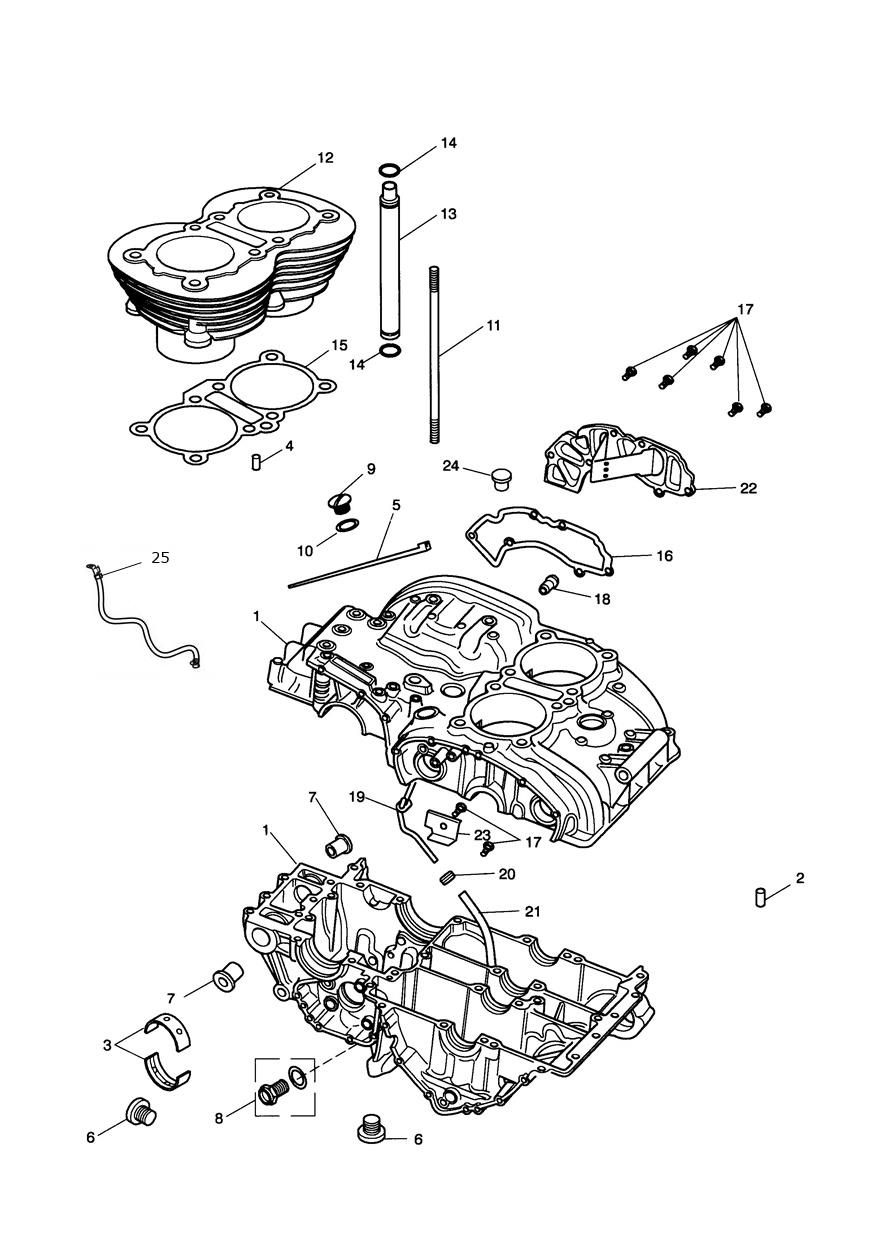 Crankcase & Fittings exploded diagram