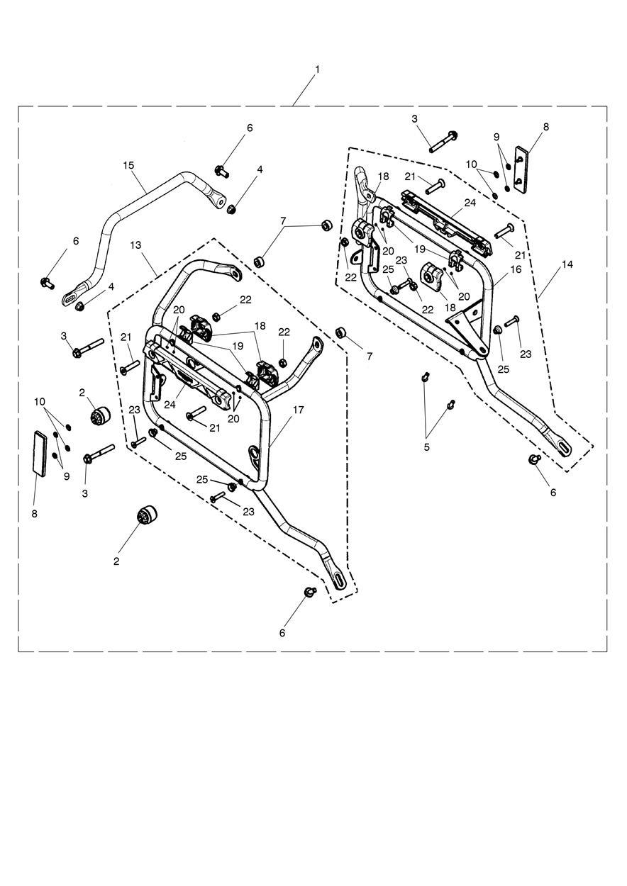 Mounting Kit, Panniers exploded diagram