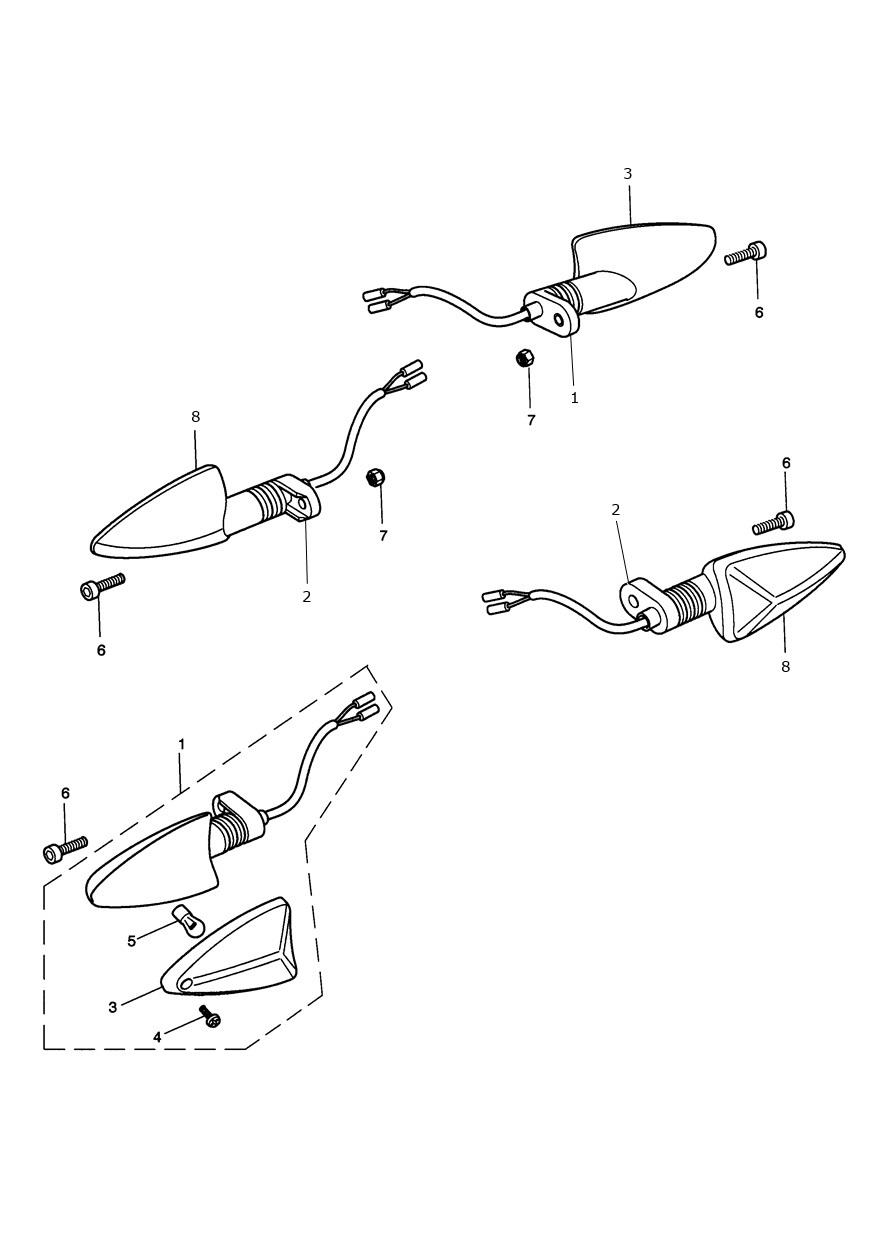Indicators exploded diagram