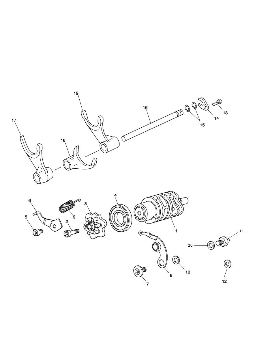 Gear Selector Drum exploded diagram