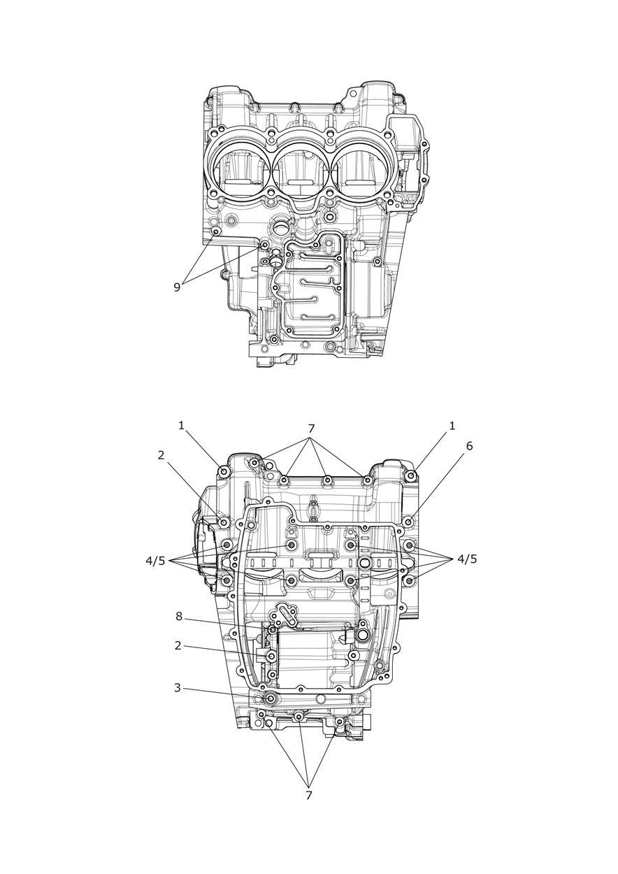 Crankcase Bolts exploded diagram