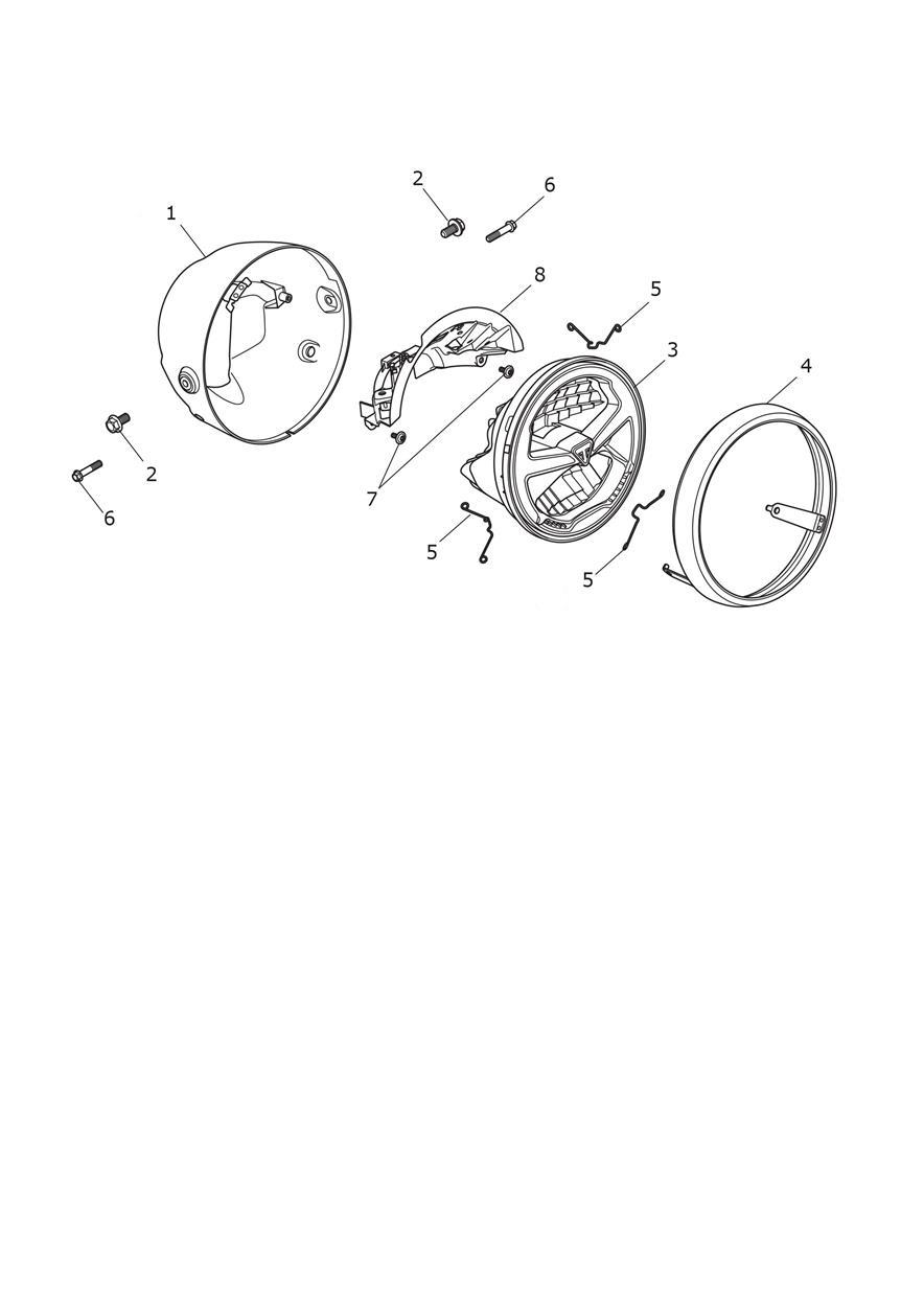 Headlights exploded diagram