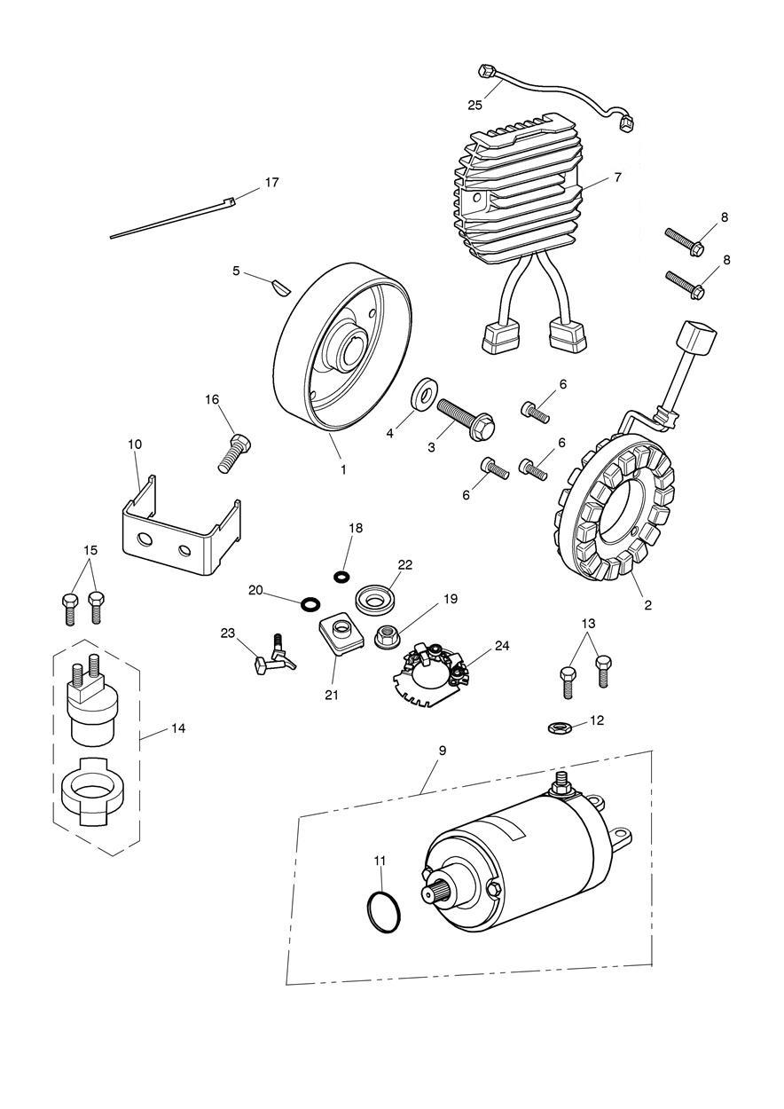 Starter & Alternator exploded diagram