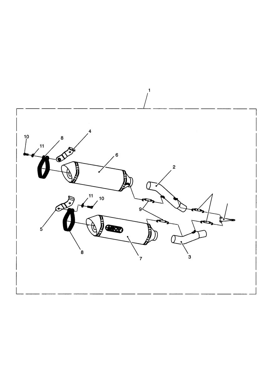 Slip On Silencers, Arrow, Pair exploded diagram