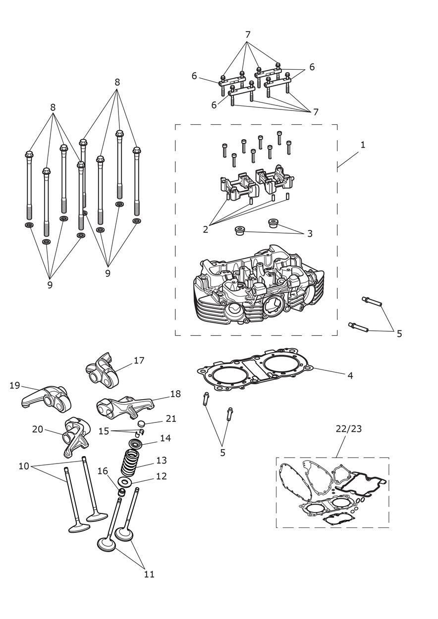 Cylinder Head & Valves exploded diagram