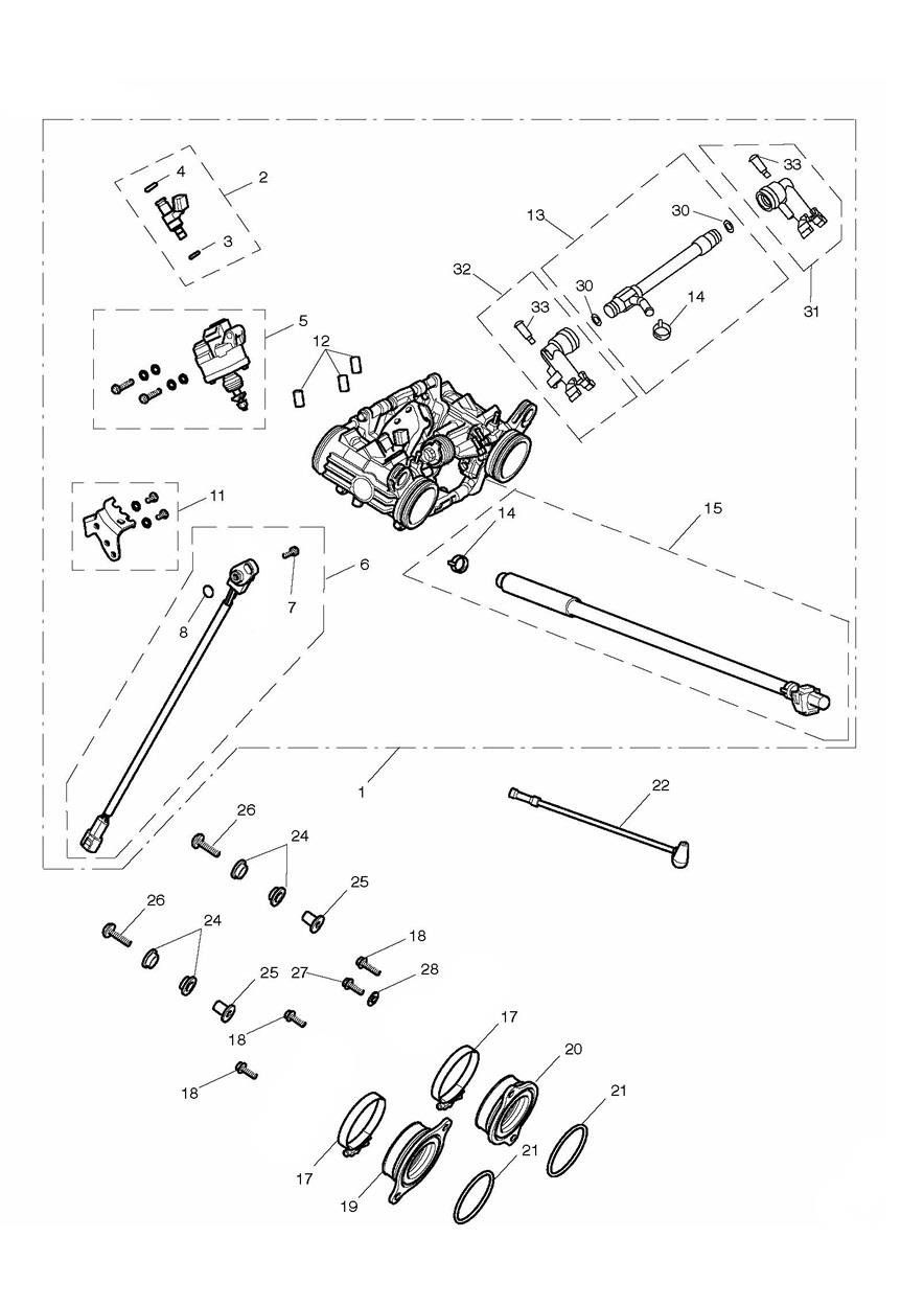 Throttle Bodies exploded diagram