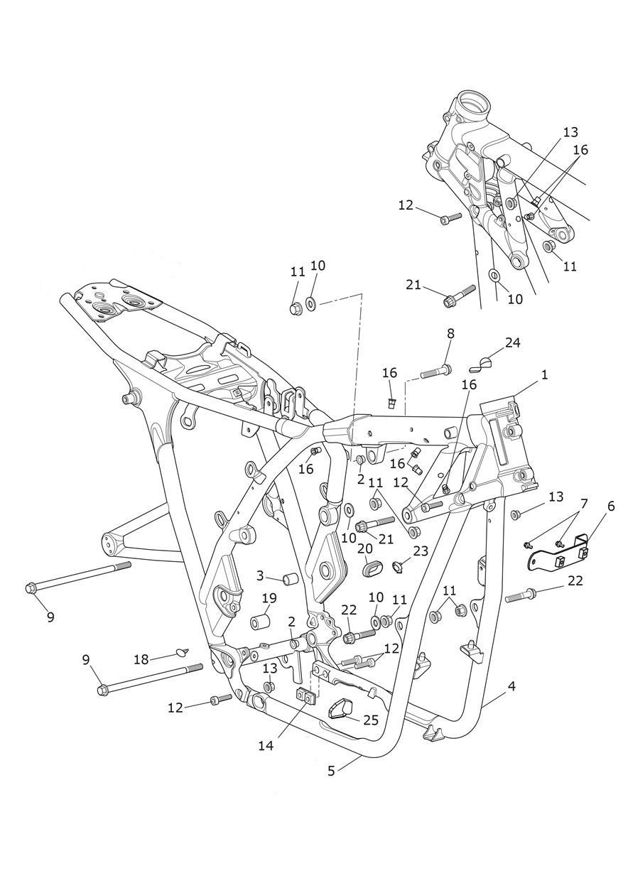 Main Frame Assembly exploded diagram