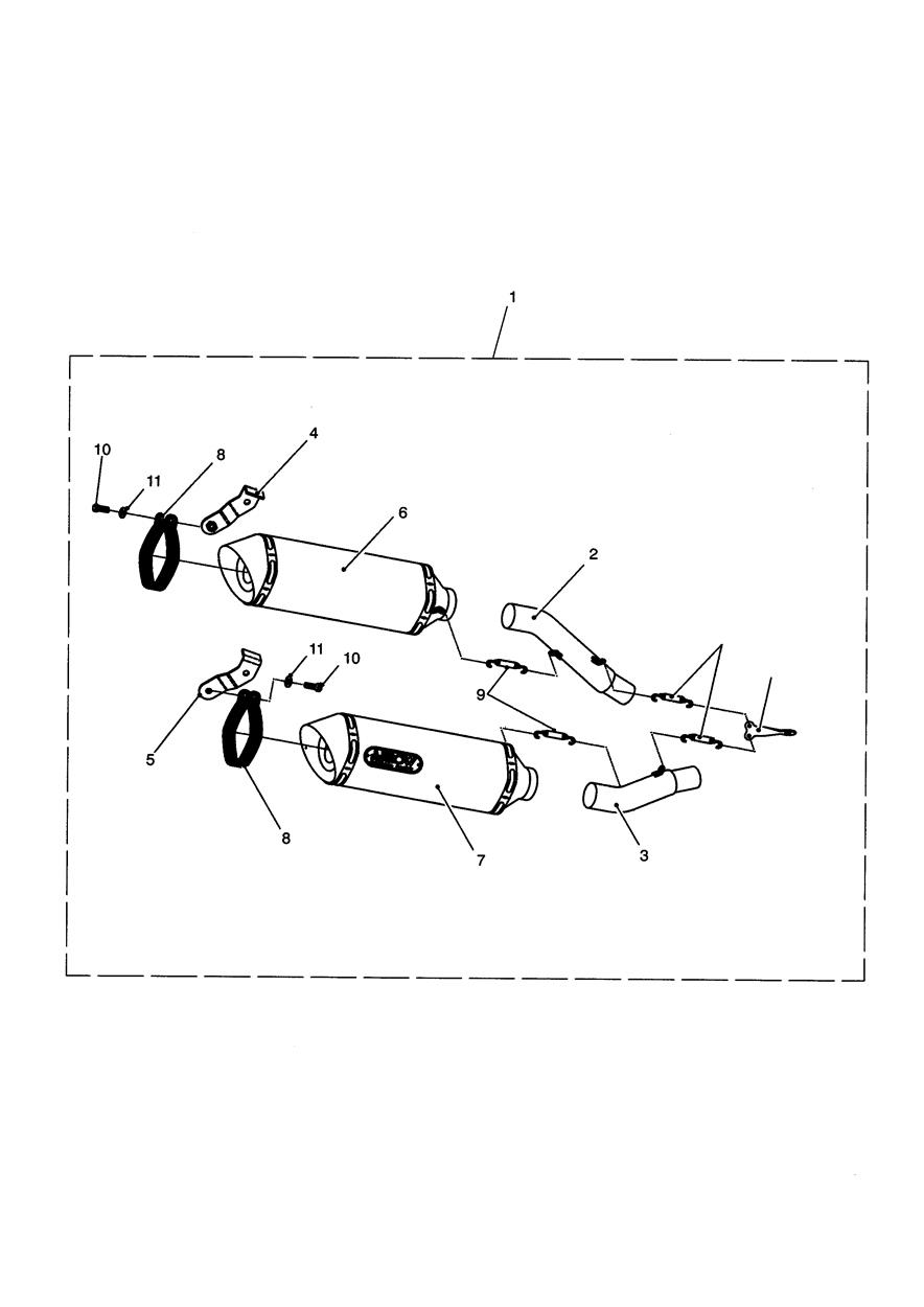 Slip On Silencers, Arrow, Pair exploded diagram