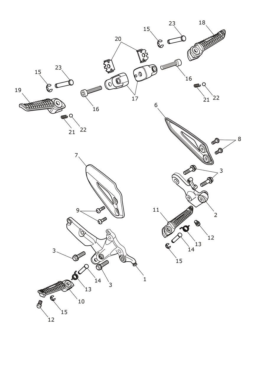 Foot Controls exploded diagram
