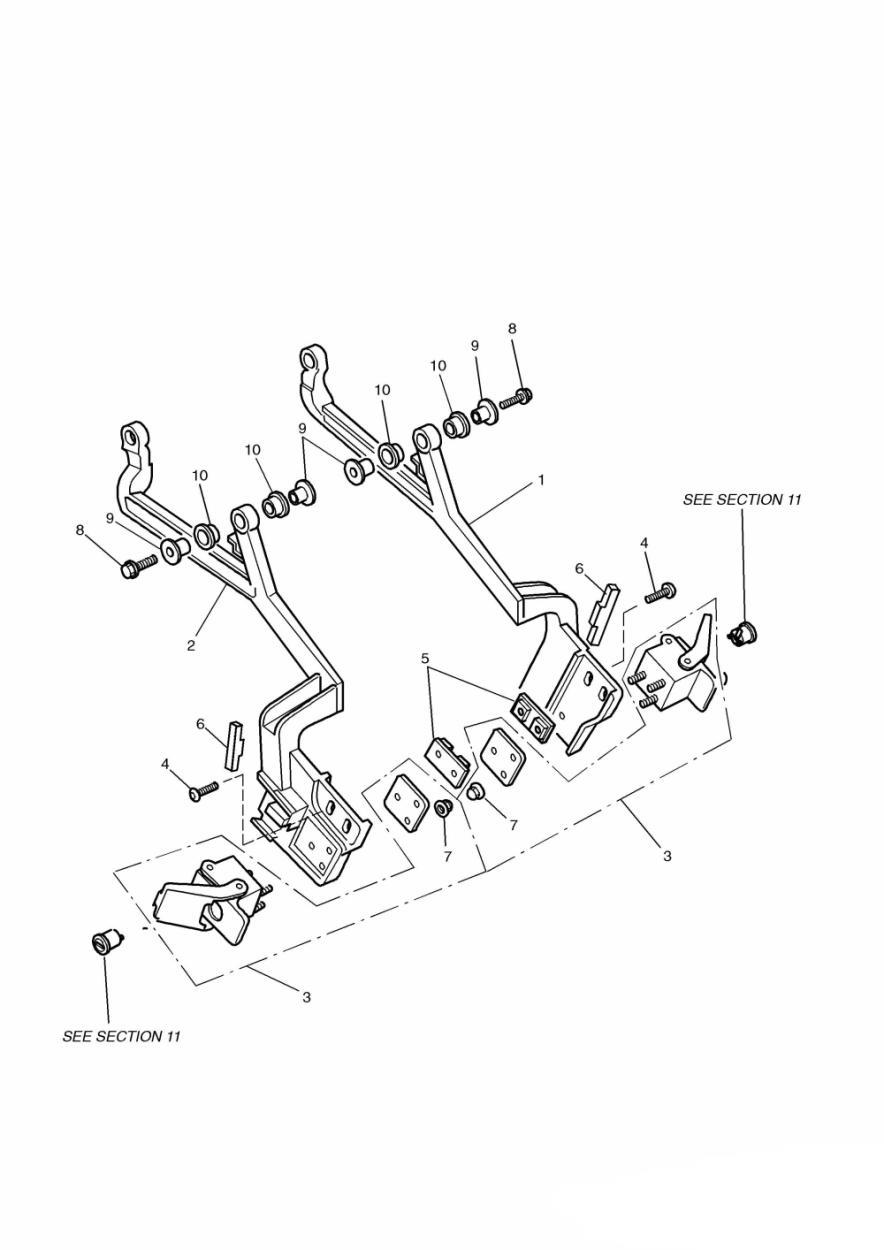 Luggage Mounting Rails exploded diagram