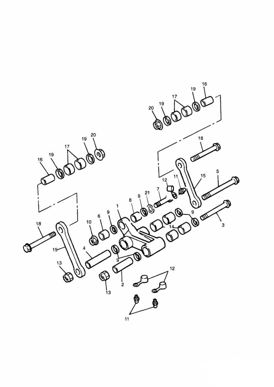 Rear Suspension Linkage exploded diagram