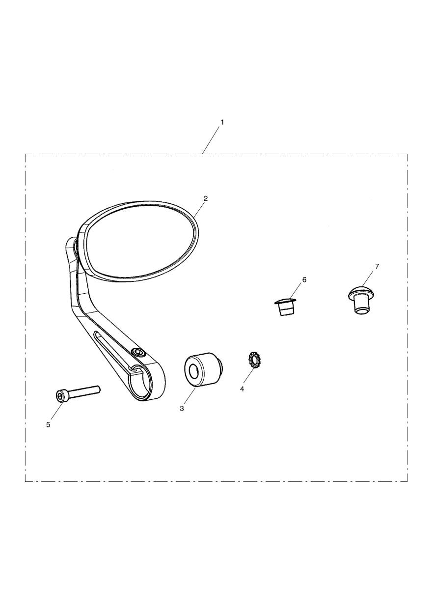 Bar End Mirror Kit, Black Anodised exploded diagram