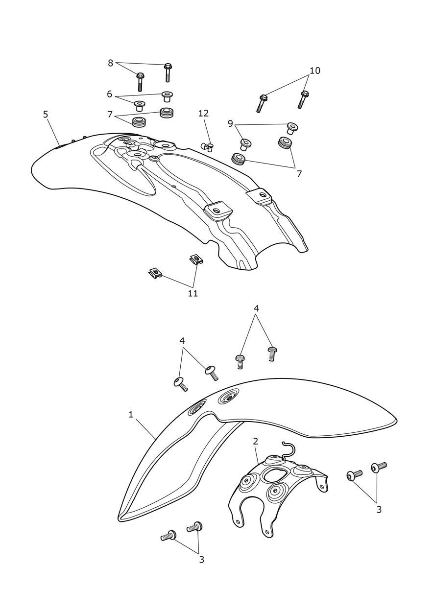 Mudguards exploded diagram