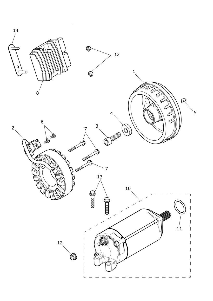 Alternator & Starter Motor exploded diagram