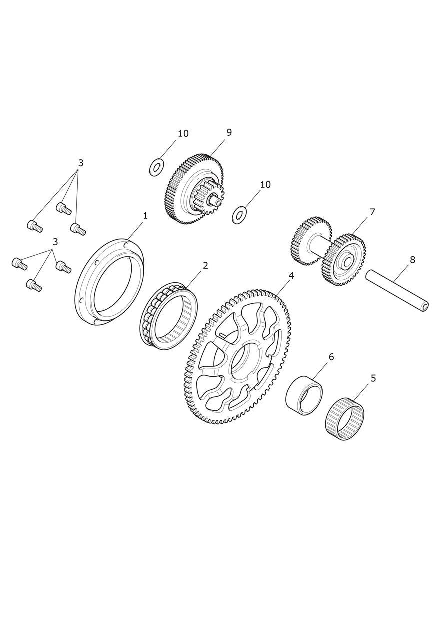 Starter Drive Gears exploded diagram