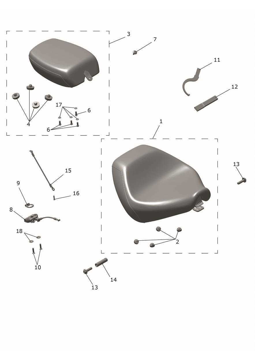 Seat Assy & Toolkit exploded diagram