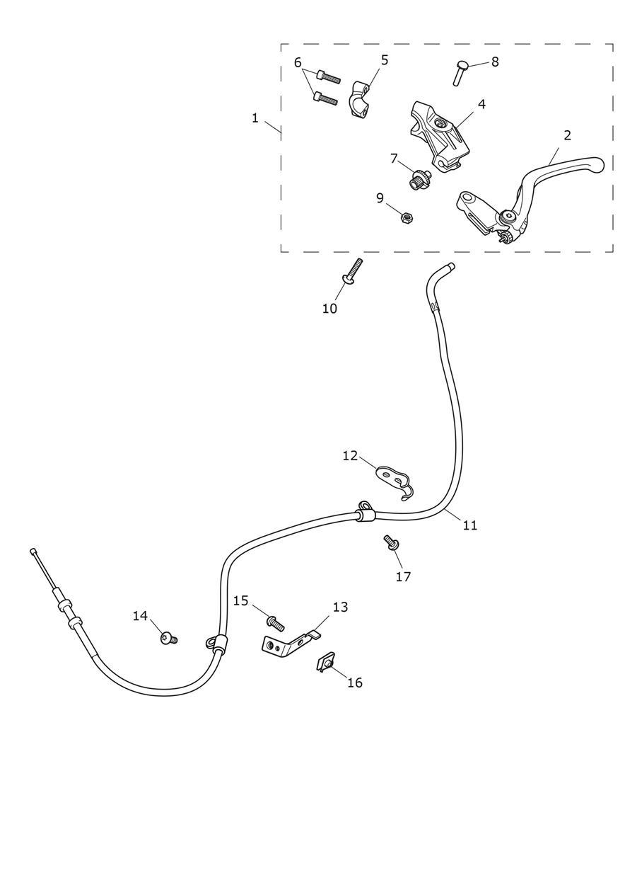 Clutch Controls exploded diagram
