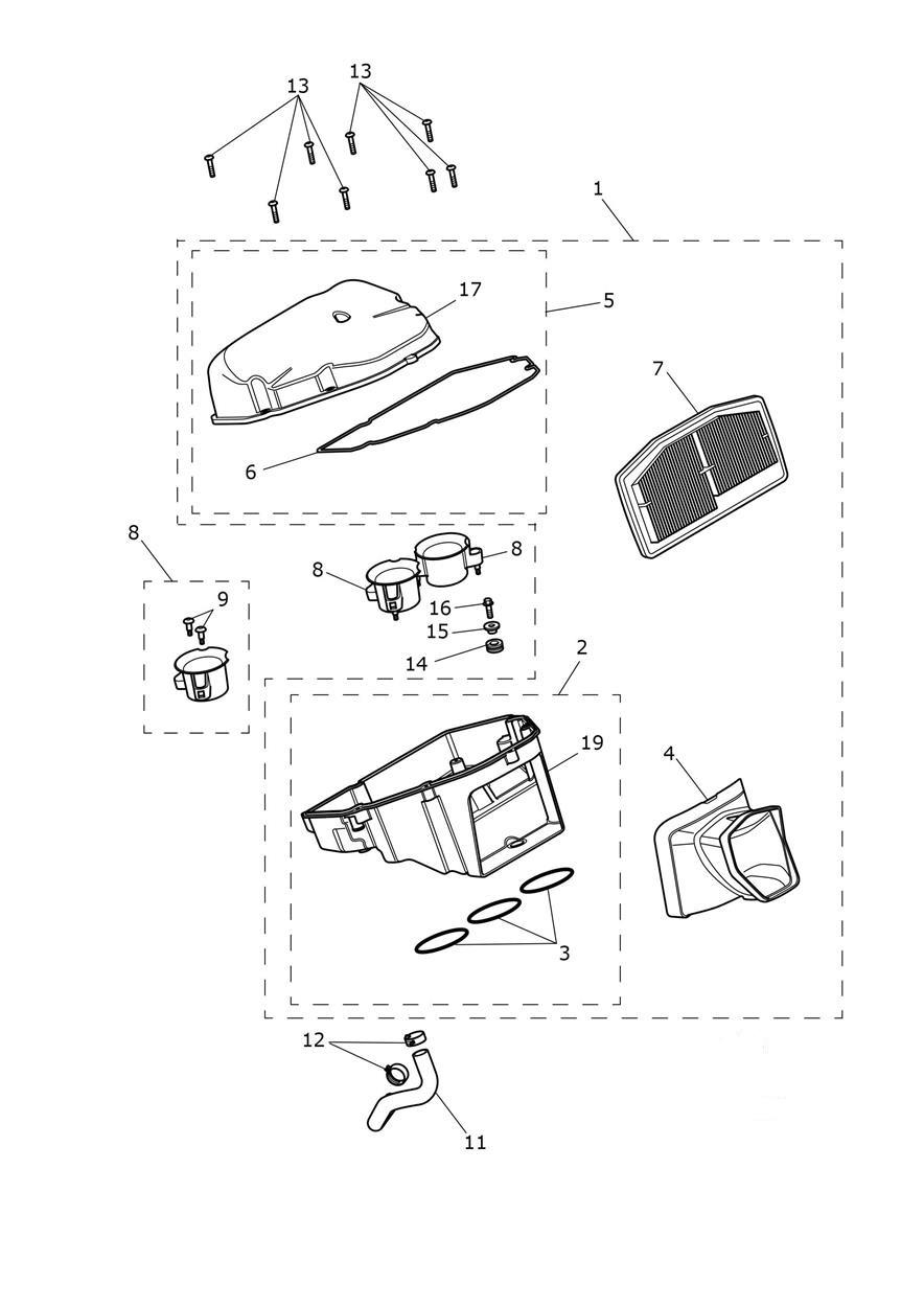 Airbox exploded diagram
