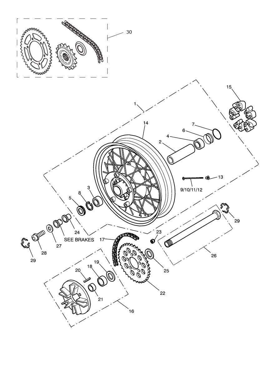 Rear Wheel/Final Drive exploded diagram