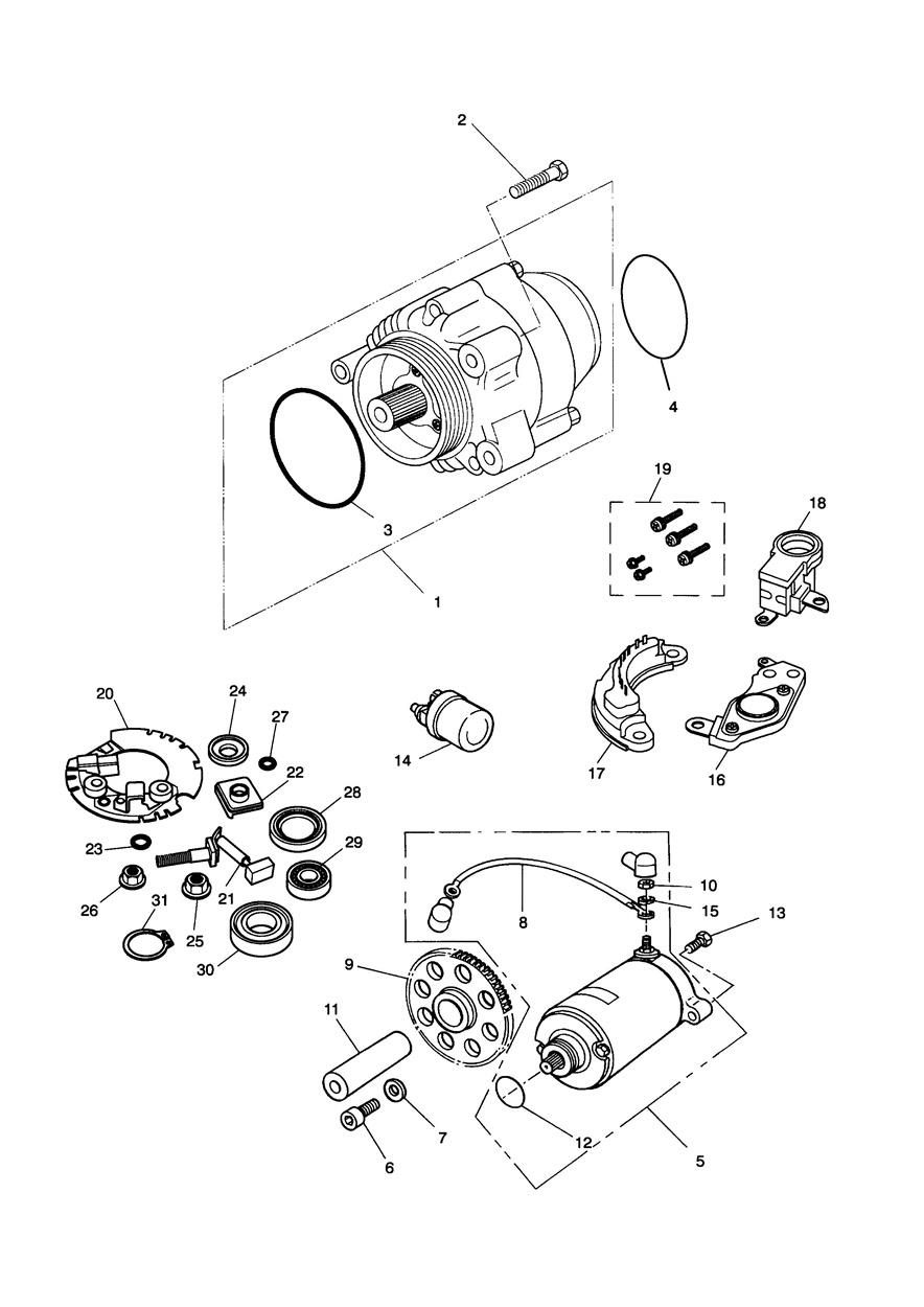 Alternator/Starter exploded diagram