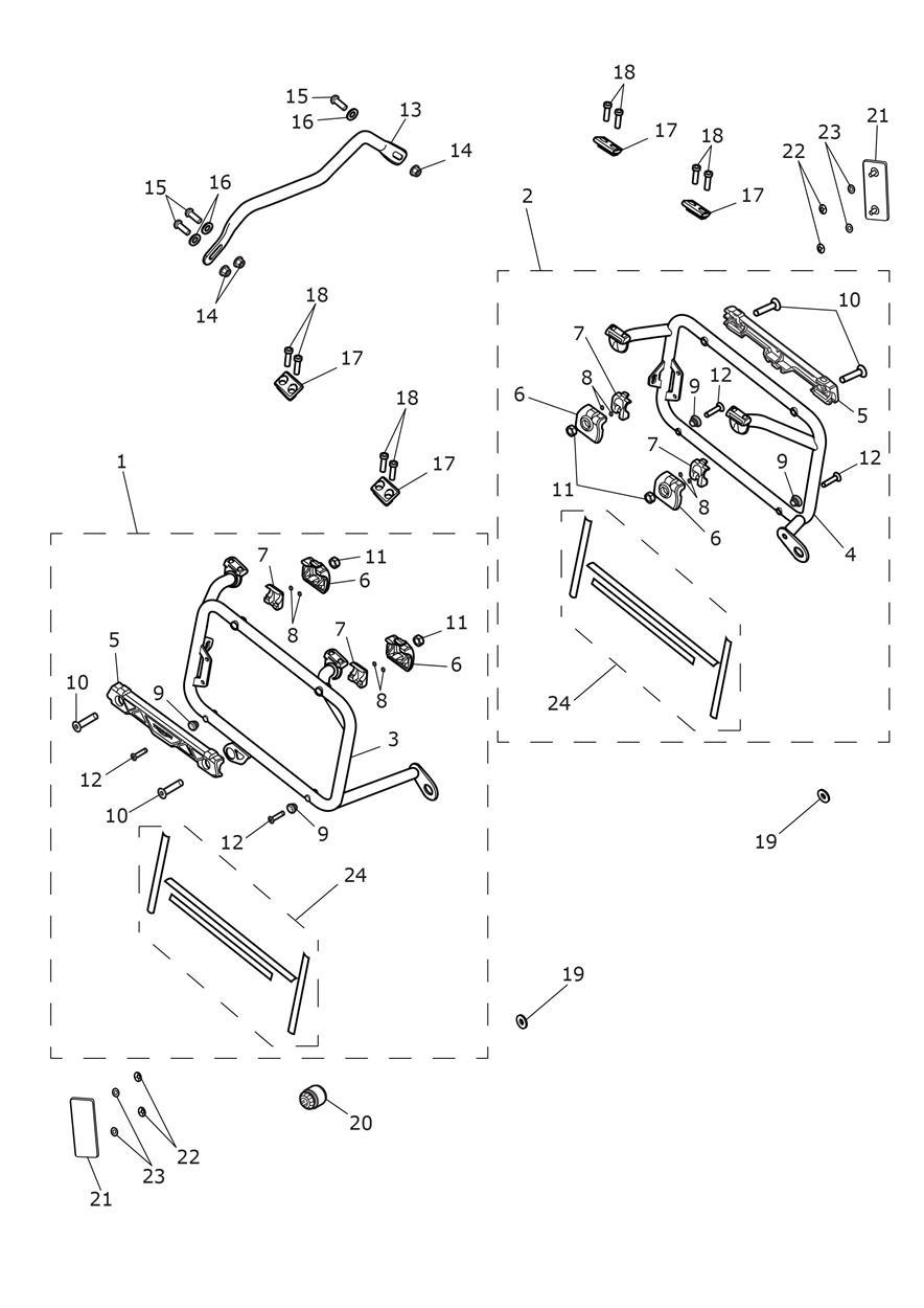 Luggage exploded diagram