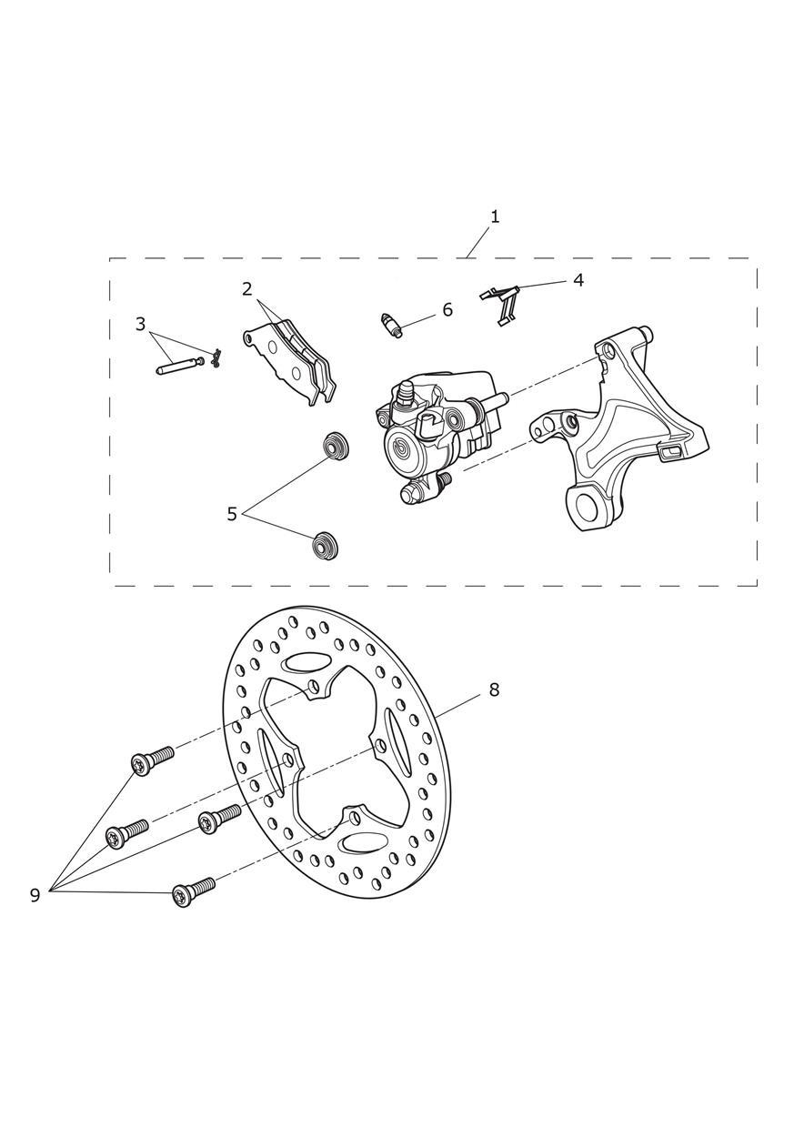 Rear Brake & Disc exploded diagram
