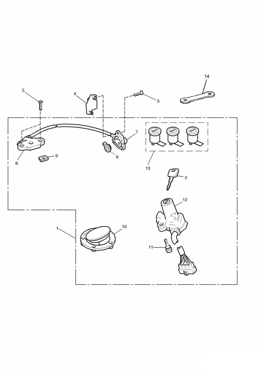 Ignition Switch & Lock Set Sprint Executive exploded diagram