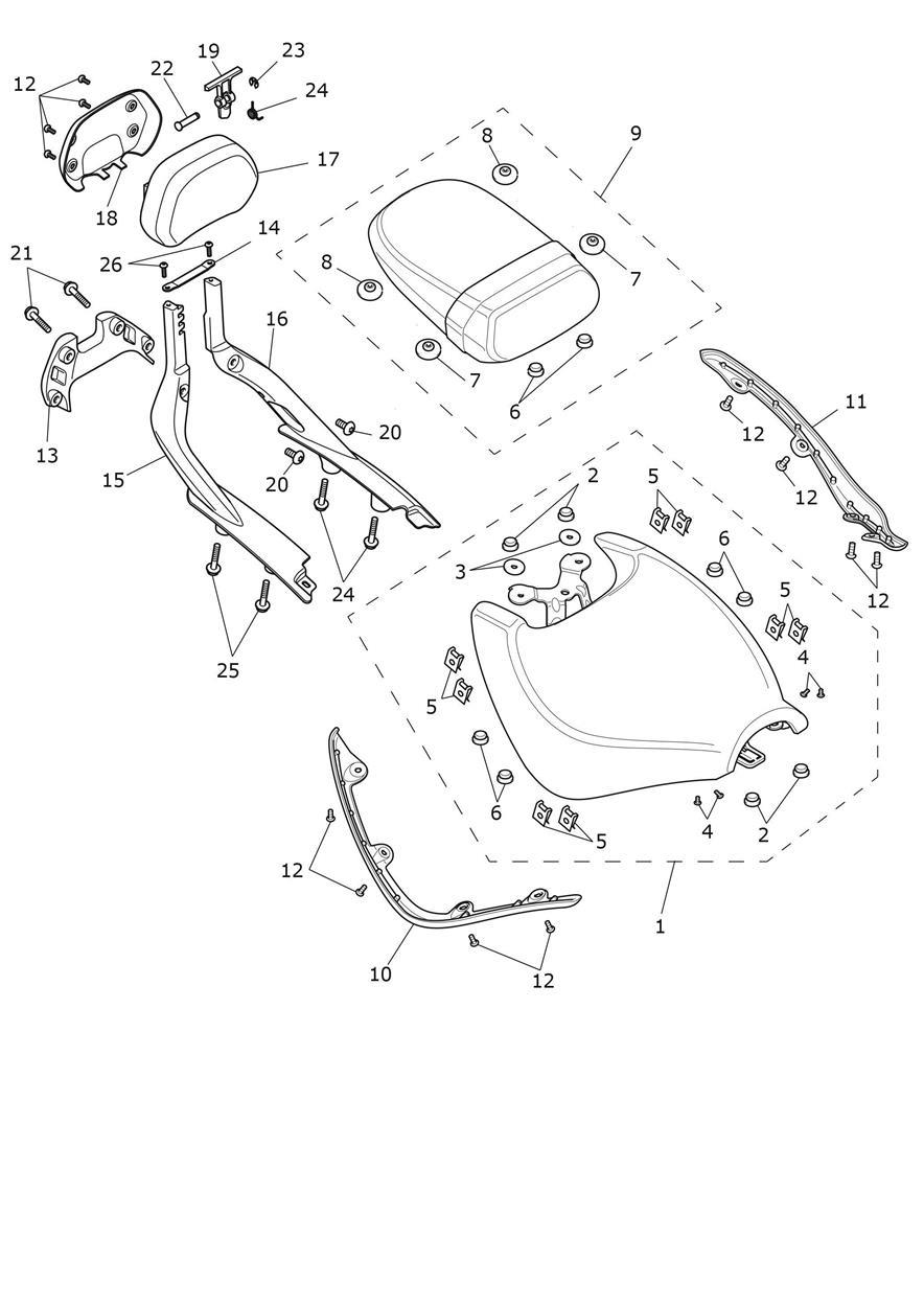 Seats exploded diagram