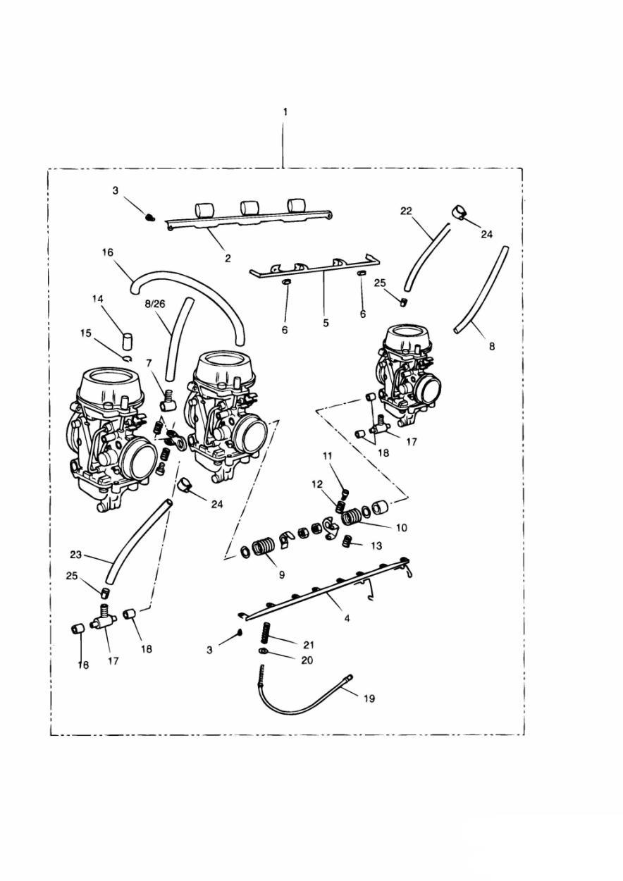 Carburettors All Markets Except US CAL exploded diagram