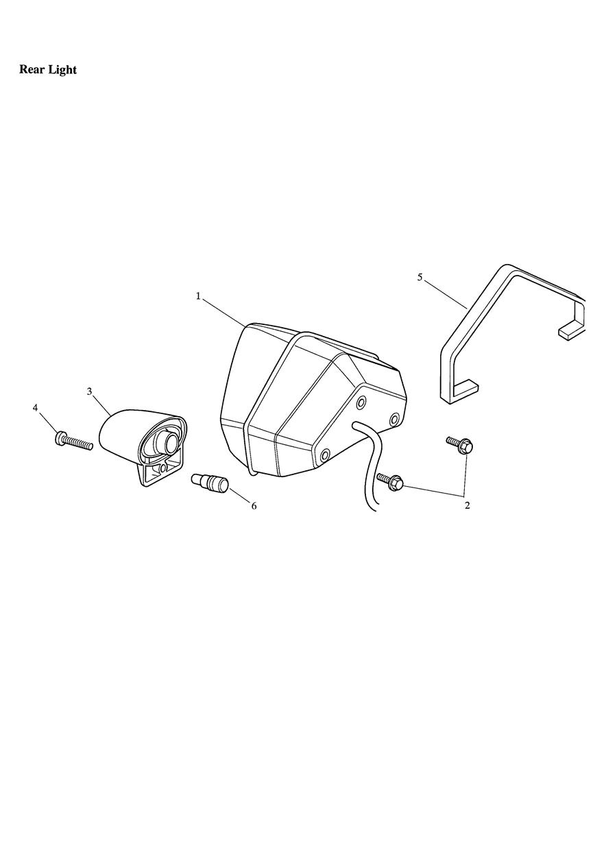 Rear Light exploded diagram