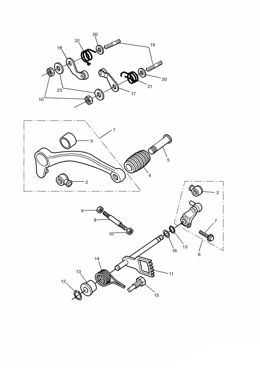 Gear Change Pedal exploded diagram