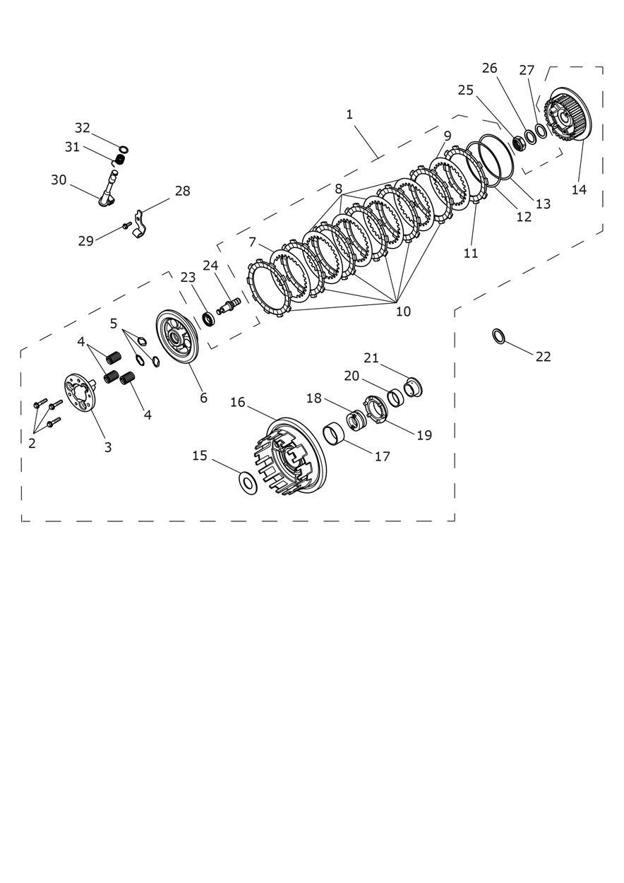Clutch Assembly exploded diagram