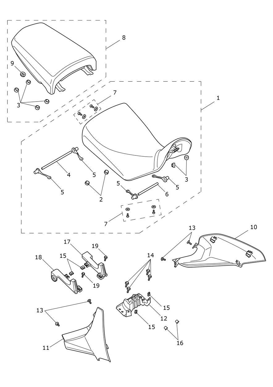 Seats exploded diagram