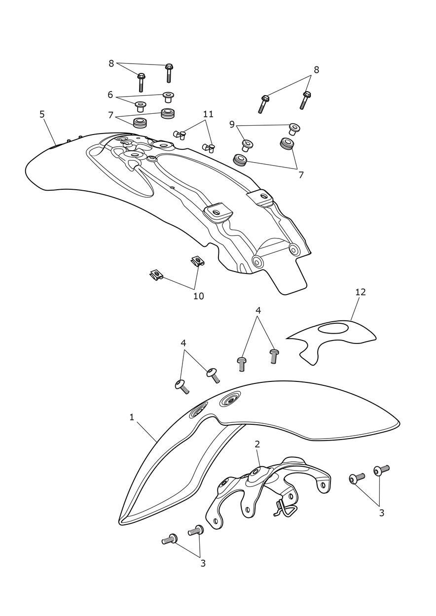 Mudguards exploded diagram