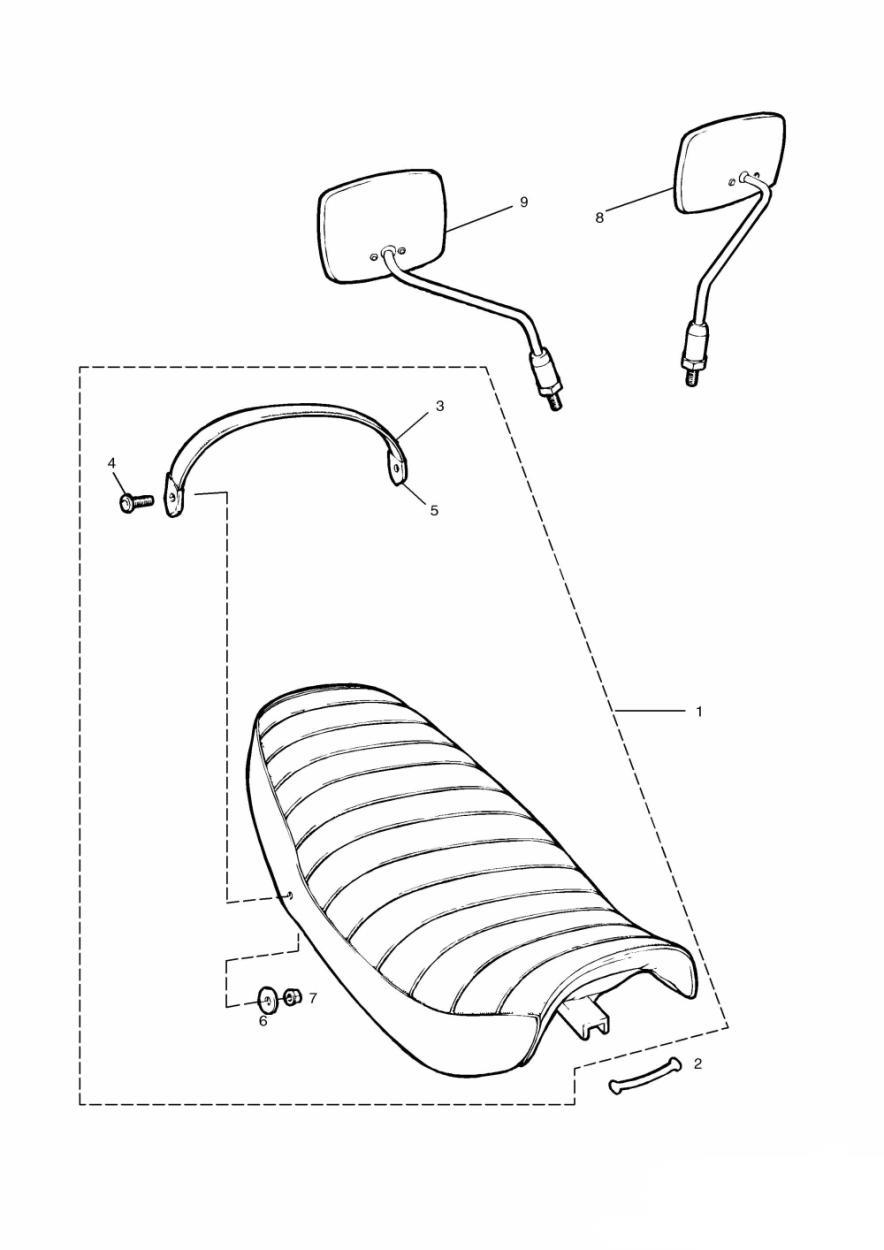 Seat/Mirrors exploded diagram