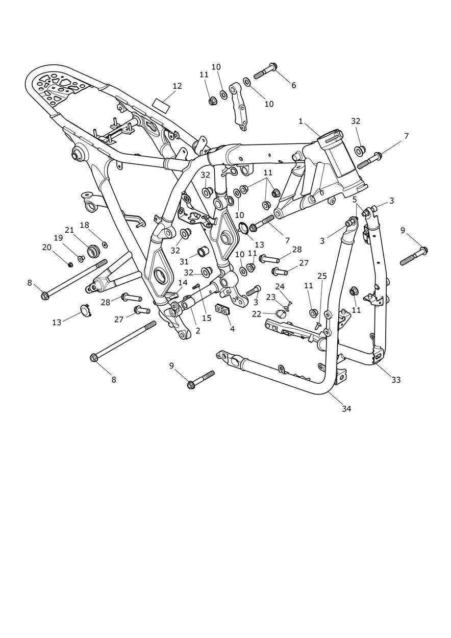 Main Frame Assembly exploded diagram