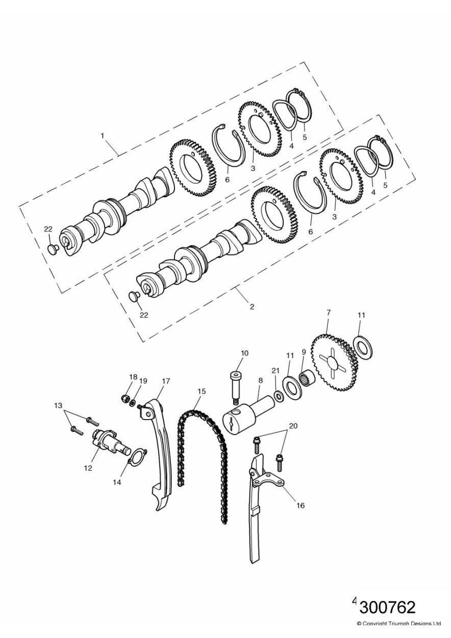 Camshaft and Drive exploded diagram