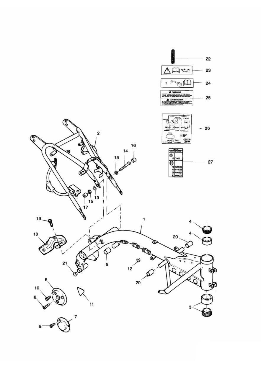 Main Frame & Fittings exploded diagram