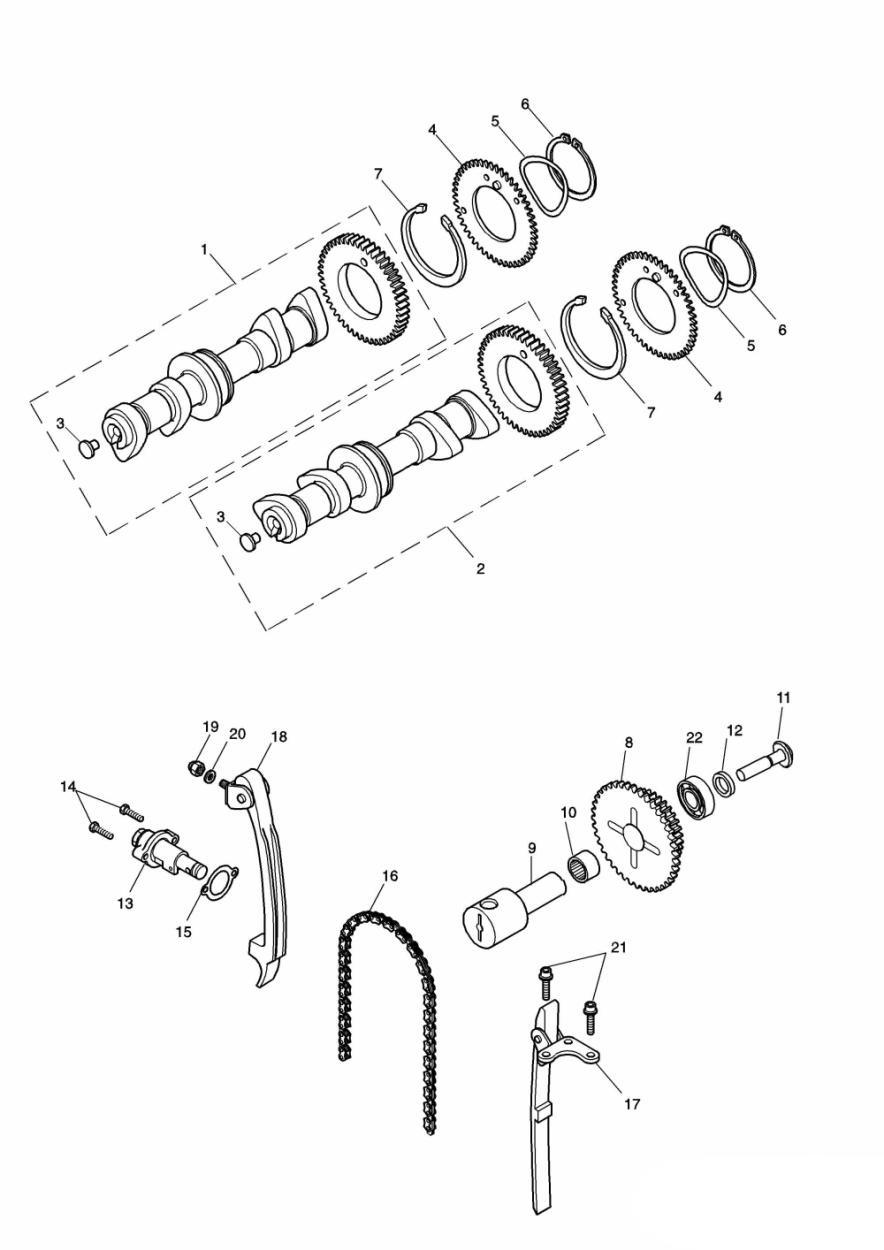 Camshaft and Drives exploded diagram